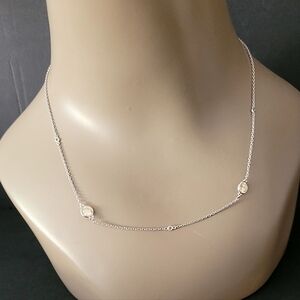 Judith Ripka Sterling Silver Cubic Zirconia Stations Necklace NWB